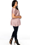 Ladies fashion plus size satin crochet waist baby-doll to