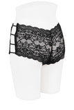Ladies plus size caged lace hipster