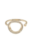 Ladies cz stone cuff brass ring