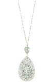 Ladies faceted wired teardrop long necklace