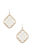 Ladies two tone cut out dangle earring