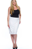 Ladies fashion plus size white pencil skirt