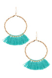 Ladies fashion round tassel link dangle earring