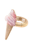 Ladies fashion ice cream stretch ring