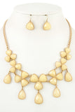 Ladies fashion faceted link bib necklace set