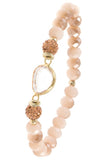 Ladies fashion faceted glass bead gemstone bracelet