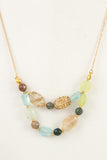 Gemstone double row long necklace