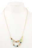 Gemstone double row long necklace