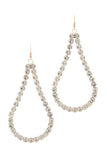 Oversize tear drop shape rhinestone earring