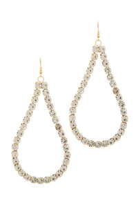 Oversize tear drop shape rhinestone earring