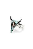 Turquoise print cattle stretch ring