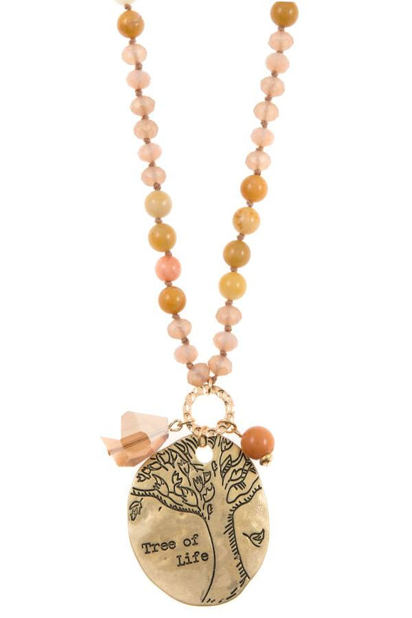 Tree of life beaded necklace set