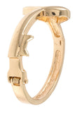 Spade cut out shape bangle bracelet