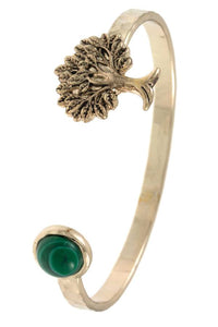 Tree of life stone tip cuff bracelet