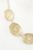 Floral filigree faceted stone necklace