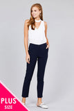 Ladies fashion plus size seam side pocket classic long pants