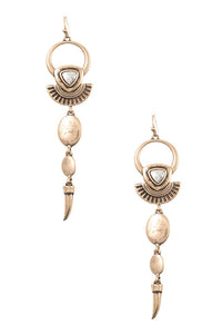 Link metal ornate dangle earring