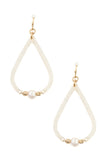 Teardrop resin fresh water pearl earring