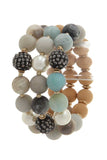 Semi precious stone bead stretch bracelet