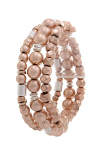 Multi metal bead stretch bracelet