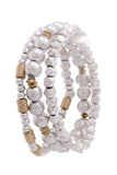 Multi metal bead stretch bracelet