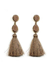 Stone tassel drop earring