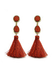 Stone tassel drop earring