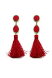 Stone tassel drop earring