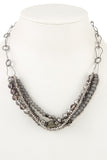 Multi bead link chain necklace