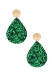 Sequin teardrop dangle earring