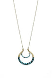 Movable horse shoe long necklace