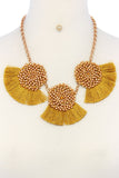 Multi pattern fashion necklace and earring set