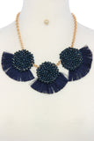 Multi pattern fashion necklace and earring set