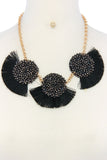 Multi pattern fashion necklace and earring set