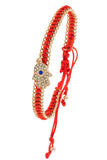 Hamsa pendant cord chain bracelet