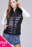 Ladies fashion plus size quilted padding vest