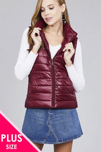 Ladies fashion plus size quilted padding vest