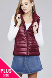 Ladies fashion plus size quilted padding vest