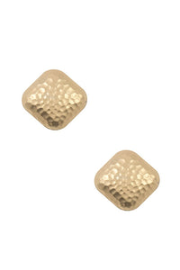 Textured square post earring