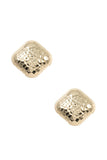 Textured square post earring