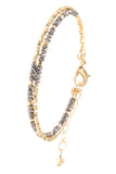 Mix glass bead wire cuff chain bracelet