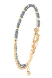 Mix glass bead wire cuff chain bracelet