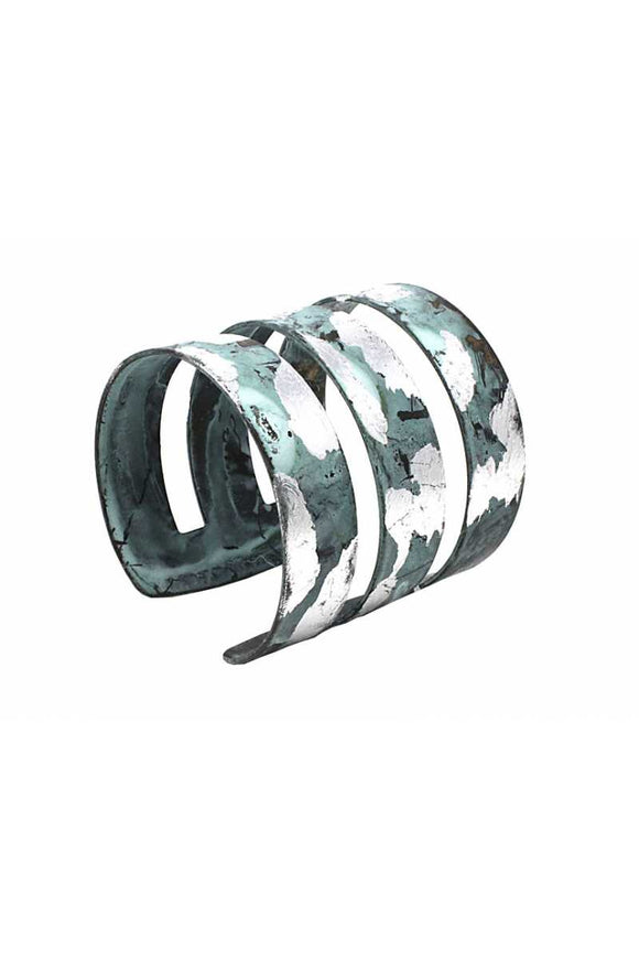 Patina two tone cuff bracelet