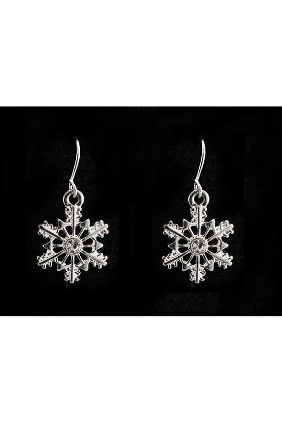 Snowflake drop earring