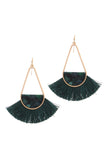 Long tear drop shape half acetate tassel drop earring