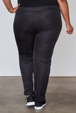 Ladies fashion plus size side metal grommet embellished pants