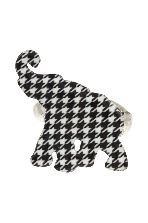 Hounds tooth pattern elephant ring