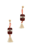 Natural stone tassel drop earring