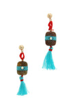 Natural stone tassel drop earring