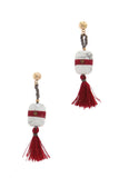 Natural stone tassel drop earring